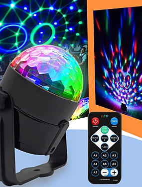 baratos Instrumentos Musicais-U'King Disco Lights Party Light Luzes LED de Cenário Ativo por Som / Controle Remoto / Ativação Musical 6 W Portátil RGB para Dance Party Casamento DJ Disco Show Lighting