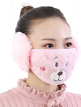 baratos Modeladores-máscara anti-pó de inverno bonito animais padrão de fleece térmica adulto máscaras de gaze respirador saúde (entrega aleatória)
