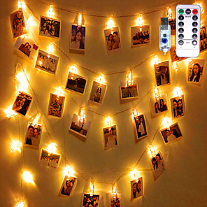 Led Photo Clip String Lights Outdoor Waterproof Decoration 20 Clips Led 2m 3m 5m Clip Light Photo Display Lights For Bedroom Dorm Party Wedding Birthday Christmas Decoration Battery Powered Or Usb 7015977 2021 7 50