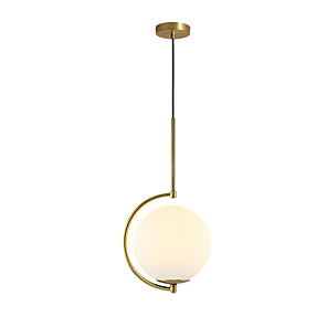 1-Light 20 cm Pendant Light Metal Glass Globe Electroplated Painted Finishes