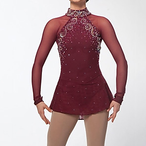 maroon figure skating dress