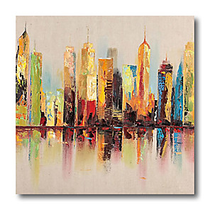 Oil Painting Hand Painted Square Abstract Modern Rolled Canvas No Frame 8096718 2021 59 99