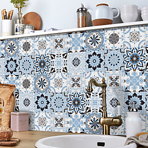 6/10/24pcs Waterproof Tiles Mosaic Wall Stickers Kitchen Bathroom Adhesive Decor 