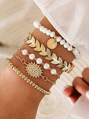 QA/_ EG/_ Women Retro Boho Multilayer Rope Bracelet Magnet Buckle Bangle Jewelry