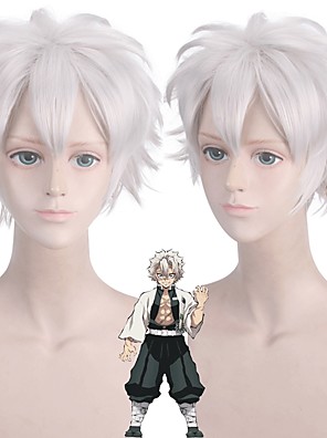 Cosplay Costume Wig Cosplay Wig Tomioka Giyuu Demon Slayer Kinky Straight With Bangs With Ponytail Wig Long Black Synthetic Hair 24 Inch Men S Anime Cosplay Black 8117819 2020 22 99