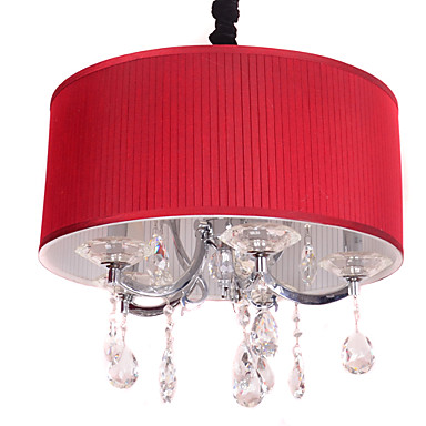 Crystal Ball Drop 5 Light Pendant With Red Cylinder Lamp Crystal Ball Drop 5 Light Pendant With Red Cylinder Lamp 204370 2019 311 09