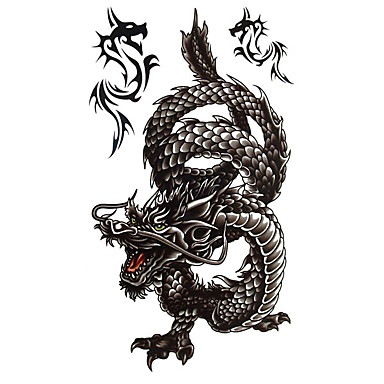 5 Pcs Black Dragon Waterproof Temporary Tattoo (20cm*10cm ...