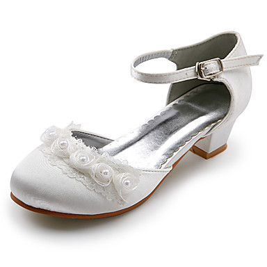 Top Quality Satin Upper Low Heel Closed-toes Flower Girls Shoes ...