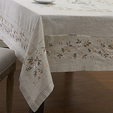 Beige Linen Rectangular Table Cloths 512899 2018 – $38.99