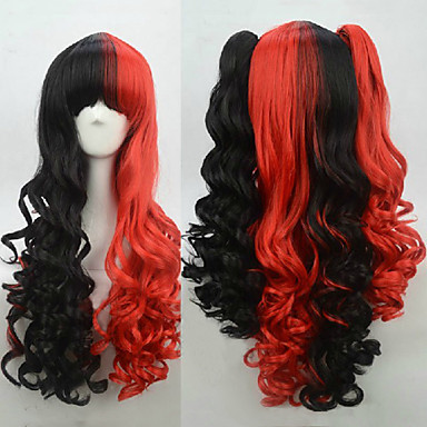 Devil S Honey Black And Red Curly Pigtails 70cm Gothic Lolita Wig   Sleenc1375097728396 