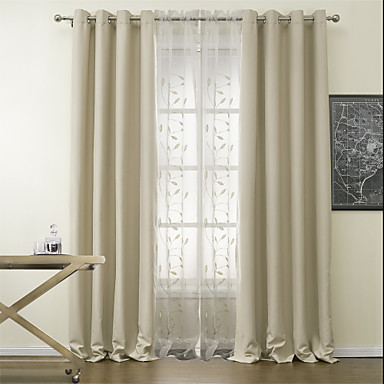 Rod Pocket Grommet Top Tab Double Pleat Two Panels Curtain Rod Pocket Grommet Top Tab Double Pleat Two Panels Curtain Modern Polyester Material Blackout Curtains D Home Decoration 788049 2018 88 99