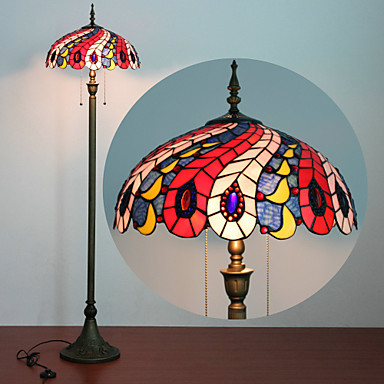 151 75 Floor Lamp 2 Light Tiffany Resin Glass Painting Process