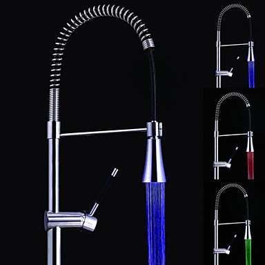 Contemporary Kitchen faucet LED Chrome One Hole 983888 ...