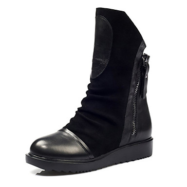 flat heel biker boots