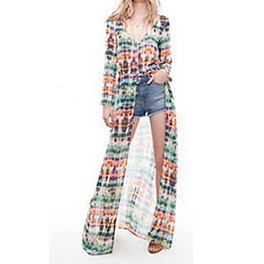 long sleeve colourful dress