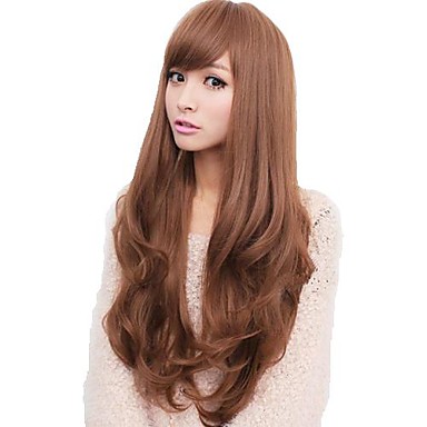Synthetic Wig Wavy With Bangs Synthetic Hair Side Part / With Bangs