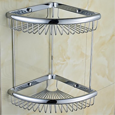 Kortárs brass chrome double layer falra szerelhetŠkosár polc ...