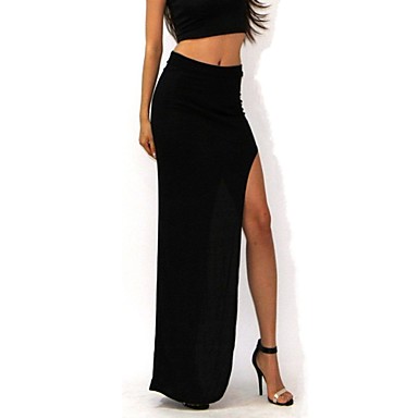 Women's Long Split Long Maxi Skirt Khaki Skirts 1624645 2018 – $31.49