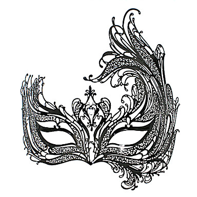 The Nine-tailed Fox Fairy Style Black Metal Halloween Masquerade Mask ...