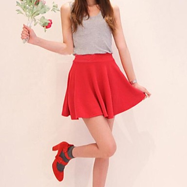 Women's Red Skirts , Casual/Cute Mini 1596674 2018 – $13.99