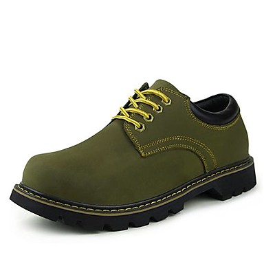Men's Shoes Leather Spring / Summer / Fall Flat Heel Lace-up Brown ...