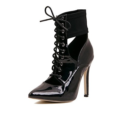 chaussures mode talon aiguille bout pointu cheville bottes pour femmes avec lacets et creux,out de 1985294 2018 à $29.99