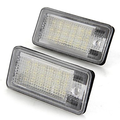 Een paar auto nummerplaat lampen bollen wit 18 smd led verlichting ... Een paar auto nummerplaat lampen bollen wit 18 smd led verlichting ...