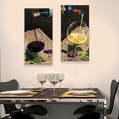 Personlig Canvas Skriva Ut Ett Glas Rott Vin 30x 60cm 40x80cm