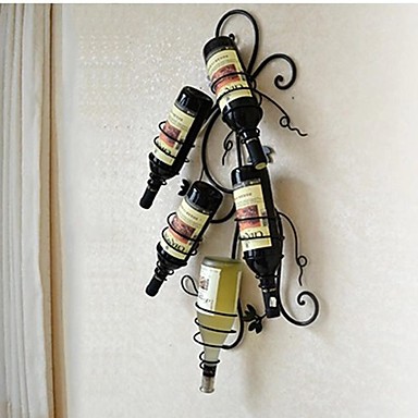 E-HOME® Metal Wall Art Wall Decor, Wine Bottle Rack Wall Decor 2263227