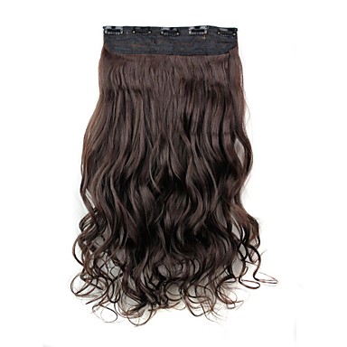 24 Inch 120g Long Dark Brown Heat Resistant Synthetic Fiber Curly