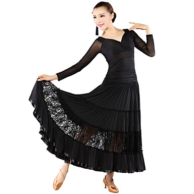 Ballroom Dance Dresses Women's Elastic Woven Satin / Tulle / Modern ...
