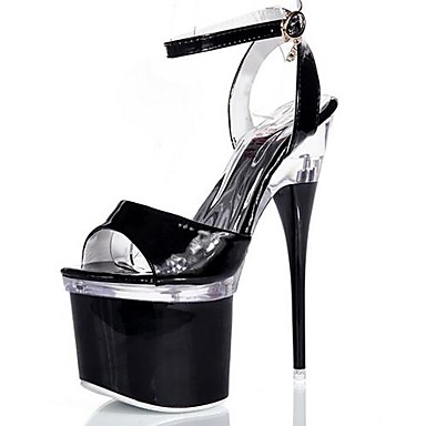 Women's Shoes Peep Toe Stiletto Heel Sandals with Crystal Heel Shoes ...