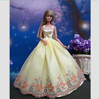 Party/Evening Dresses For Barbie Doll Lace Satin Dress For Girl's Doll ...