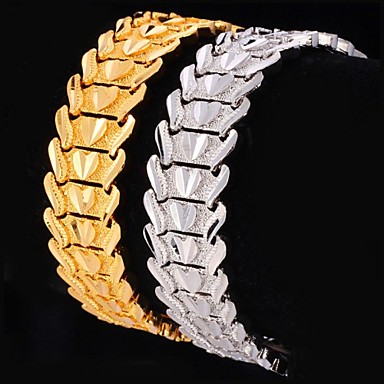 Women's Chunky Chain Bracelet - Platinum Plated, Gold Plated Heart