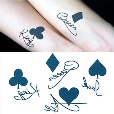 poker heart spade club diamond jack queen king tattoo stickers poker heart spade club diamond jack queen king tattoo stickers
