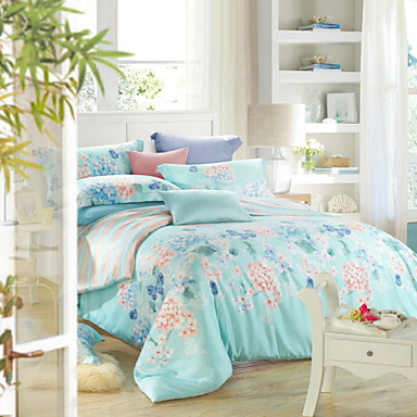 Soveværelse sæt queen king size senge sæt tencel elegant blomst ... Soveværelse sæt