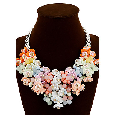 EE/_ EG/_ Fashion Womens Pink Flower Choker Bib Statement Necklace Collar Chain Pe