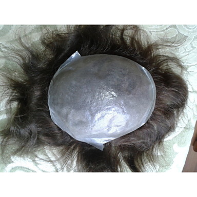 baratos Topetes-Homens Cabelo Natural Remy Topetes Liso / Clássico 100% Feita a Mão Diário / Preta / Marrom / Marrom Escuro