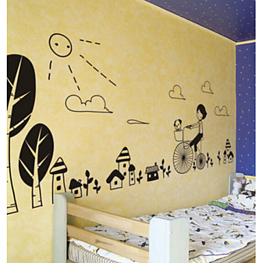 Dekorative diy stue soveværelse cykel pige wall stickers 3882650 ...