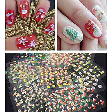 499 30 Pcs Autocollants 3d Pour Ongles Manucure Manucure Pédicure Adorable Abstrait Dessin Animé Mode Quotidien
