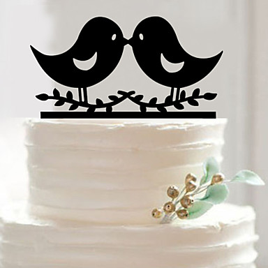 4 31 Just Married Wedding Cake Topper Personalize Monogram Bird Event Party Supplies Cake Accessory Decorations Tools