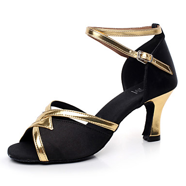 Women's Latin Shoes / Salsa Shoes / Samba Shoes Satin Buckle Sandal ...