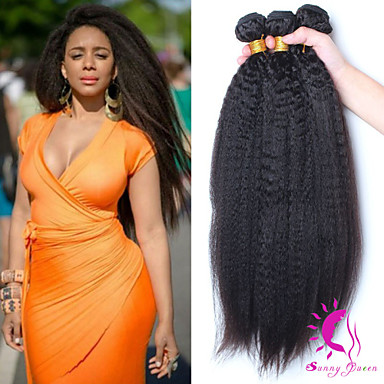 Malaysian Virgin Hair Straight 3pcs Coarse Yaki Virgin Human Hair