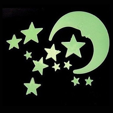 wall mural home decor room moon star child luminous