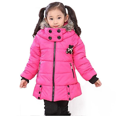 Girl's Pink / Red / Yellow Jacket & Coat Cotton Blend Winter / Fall ...