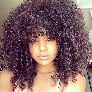 Synthetic Wig Kinky Curly Synthetic Hair Black Wig Women's Short ...