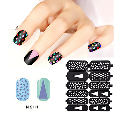 1sheet hollow nail art stamping template stickers reusable stamp