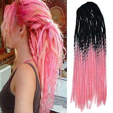 braids pink hair synthetic dread kanekalon braiding senegalese ombre 20inch lock soft