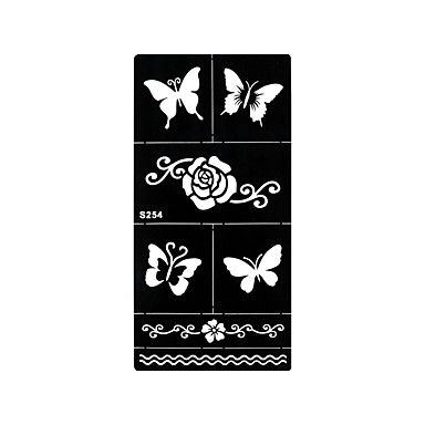 118 1pc Impression Aérographe Tatouage Papillon Fleur Henné Pochoir Autocollant Corps Tatouage Temporaire Dart S254