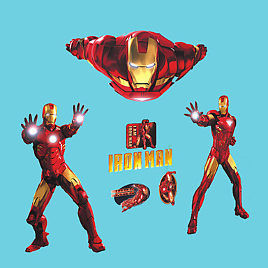 8 04 Movie Superhero Iron Man Cartoon Wall Stickers Kids Bedroom Living Room Wall Decals